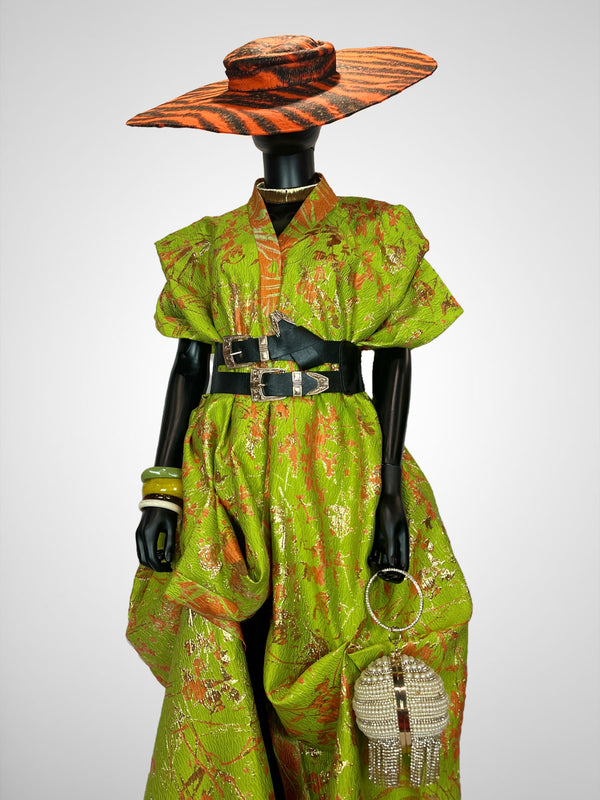 Ayana-Kimono - Neon Green and Gold