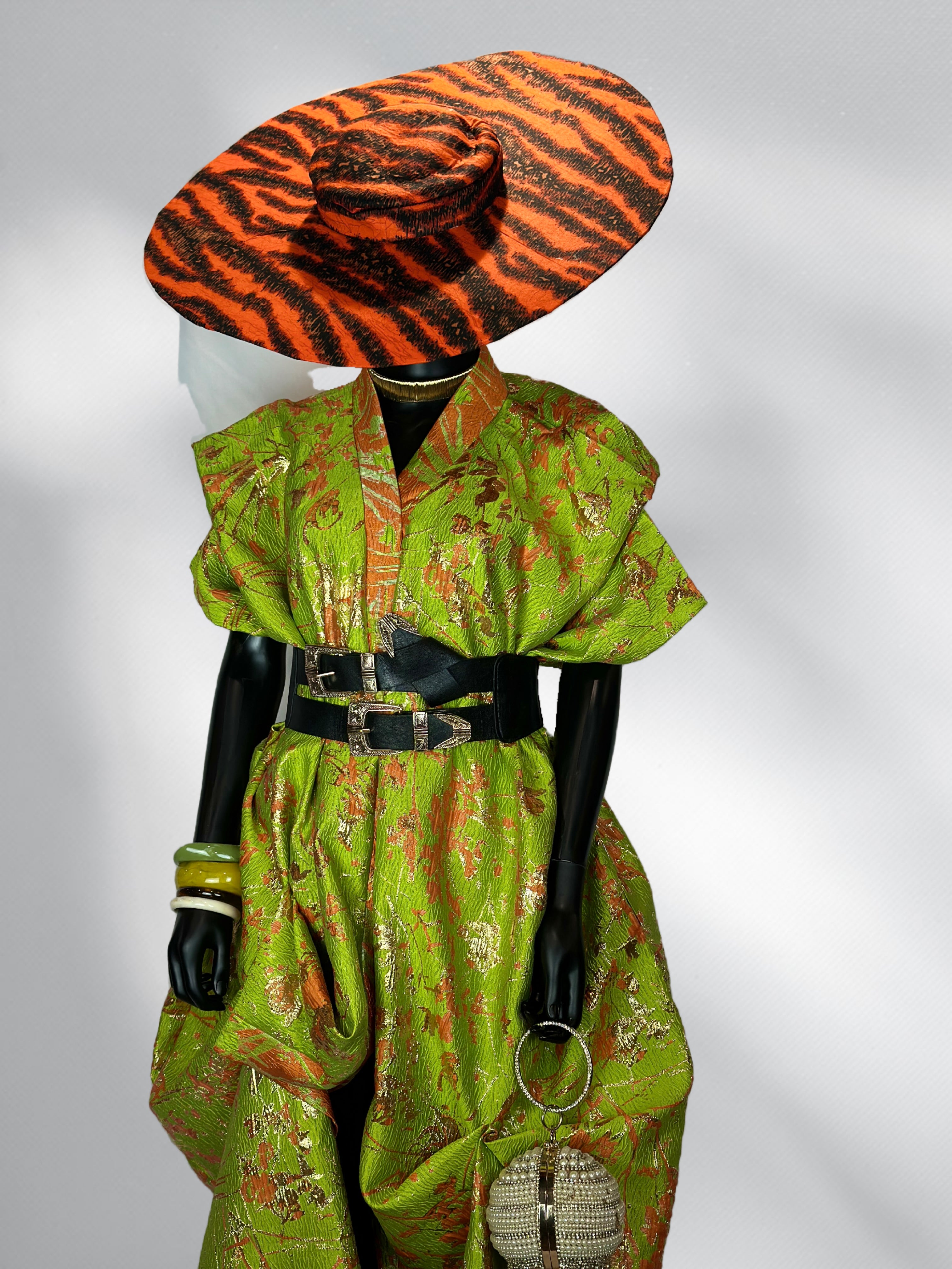 Ayana-Kimono - Neon Green and Gold