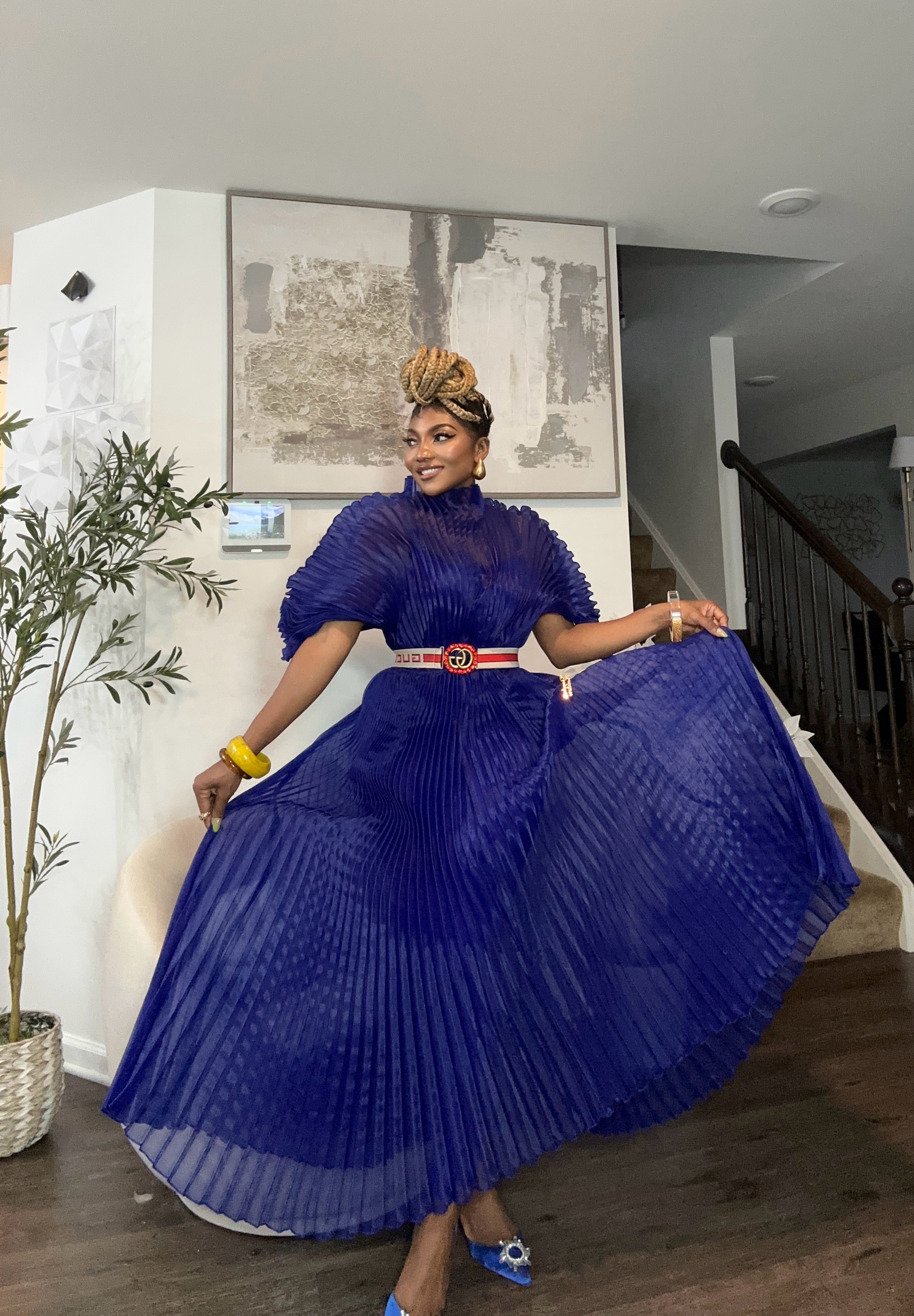 KKC-Kayla Lux Pleated long Dress