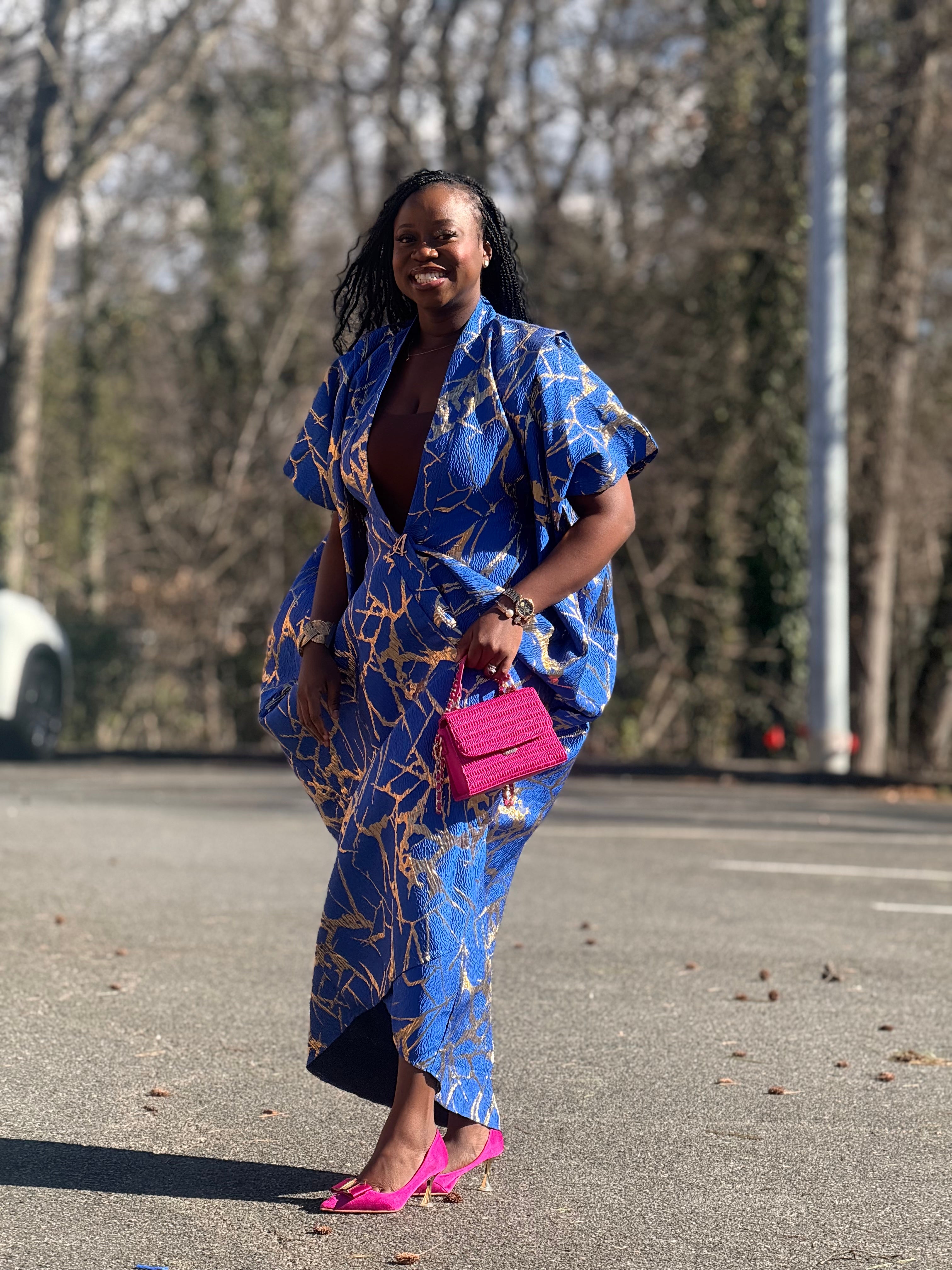 Ayana-Kimono - Blue and Gold