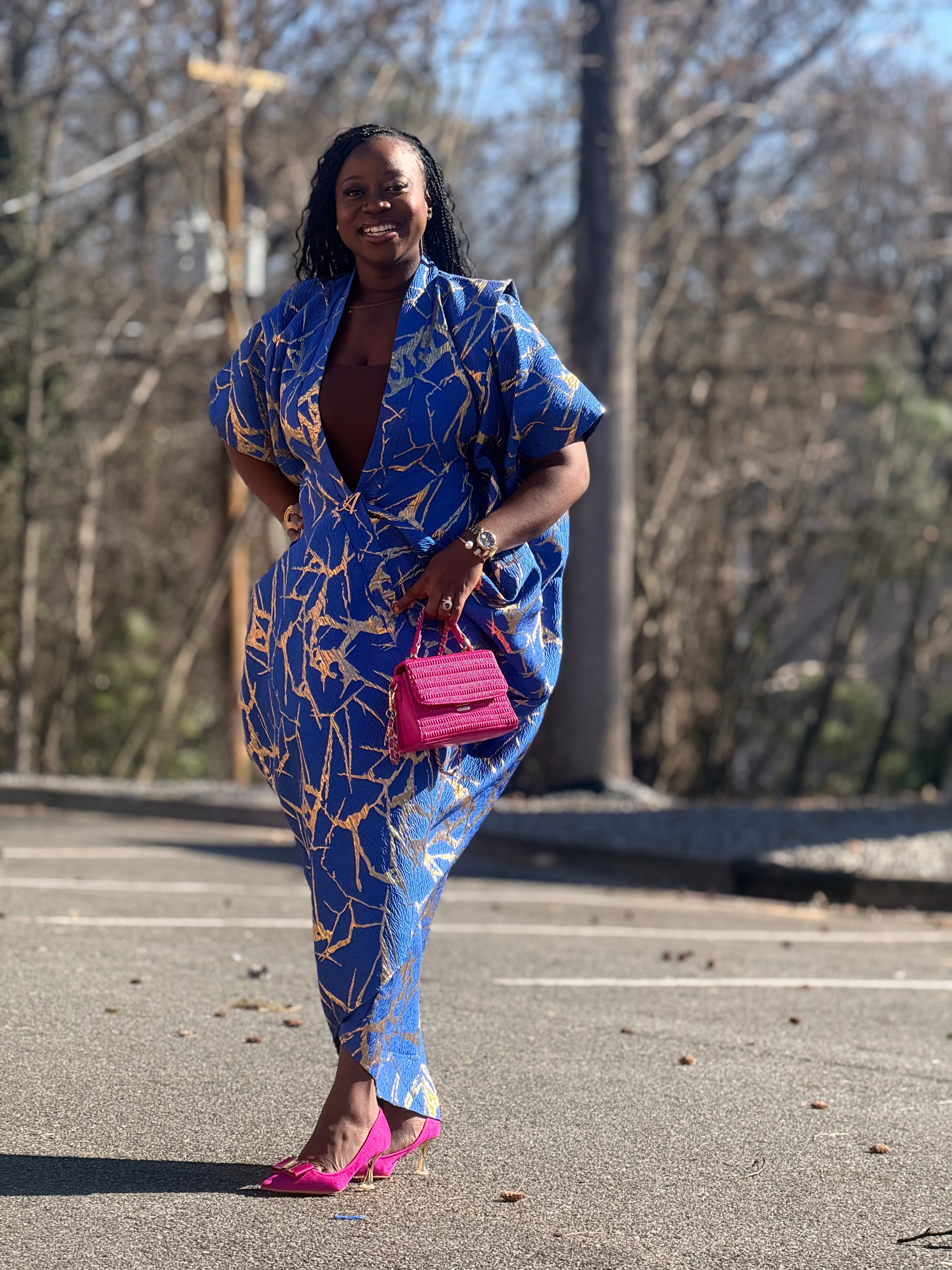 Ayana-Kimono - Blue and Gold