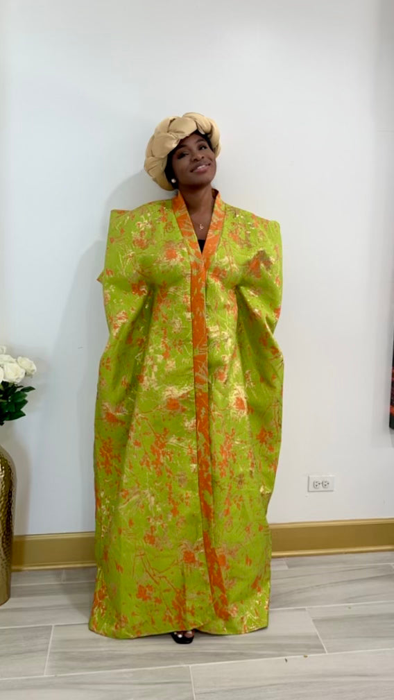 Ayana-Kimono - Neon Green and Gold