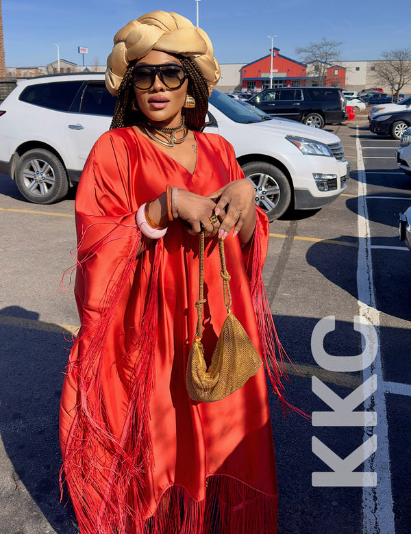 KKC-Adina Fringe Kaftan Dress