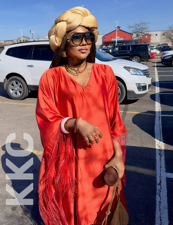 KKC-Adina Fringe Kaftan Dress